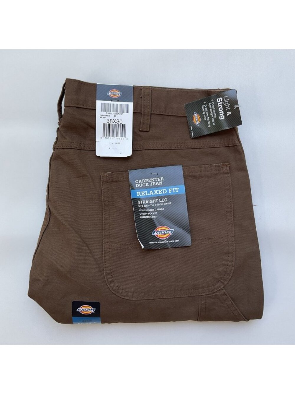 Dickies Men’s Carpenter Duck Straight Leg Relaxed Fit Jeans In Olive Size 38X30